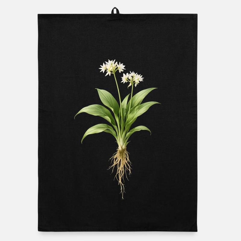 Design botanique de la plante d’ail sauvage Torchon bio