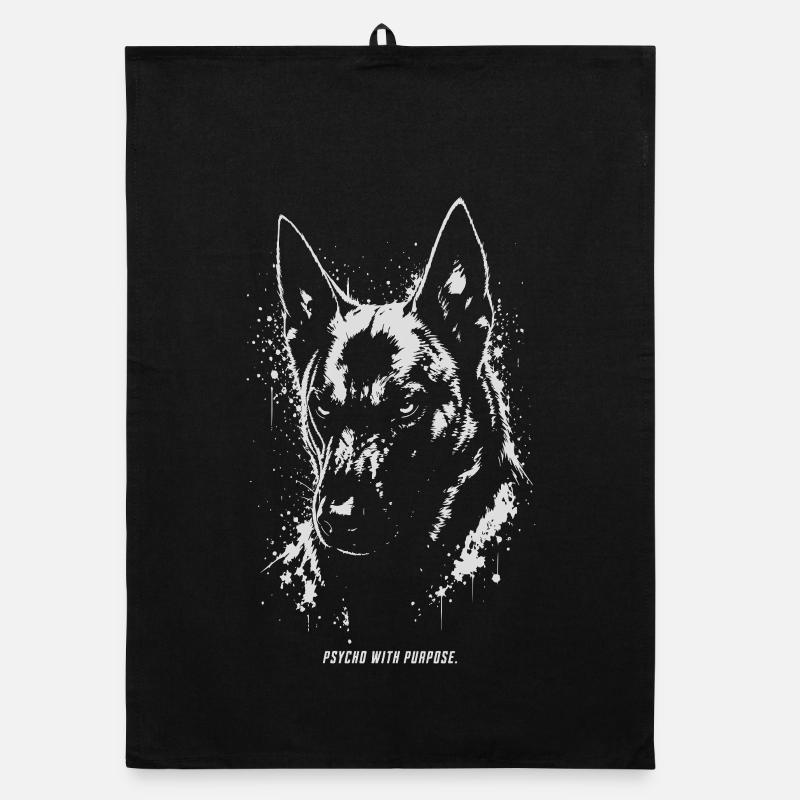 Malinois - Psycho avec un but Torchon bio