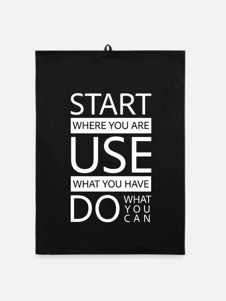 Do_what_you_can - Organic dish towel - black - Front