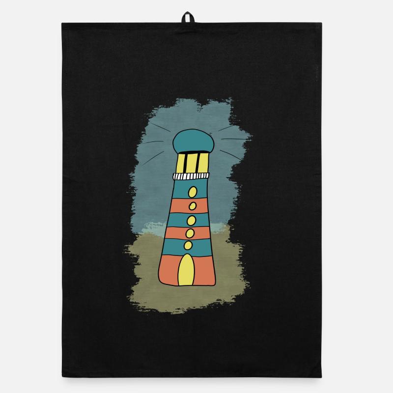 Abstrakte bunte Turmillustration - Leuchtturm Organic Geschirrtuch