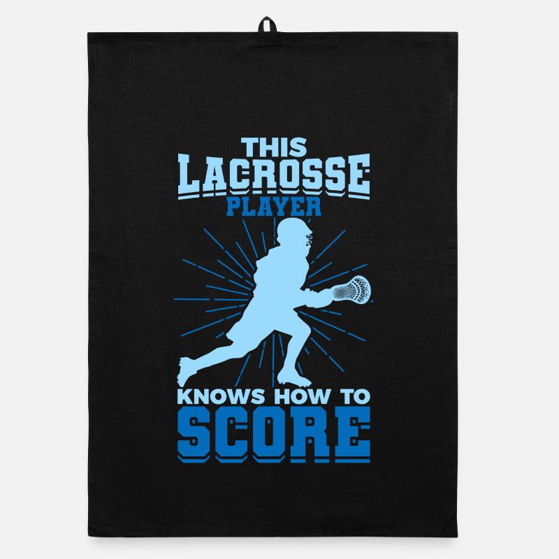 Boy playing lacrosse Organic dish towel