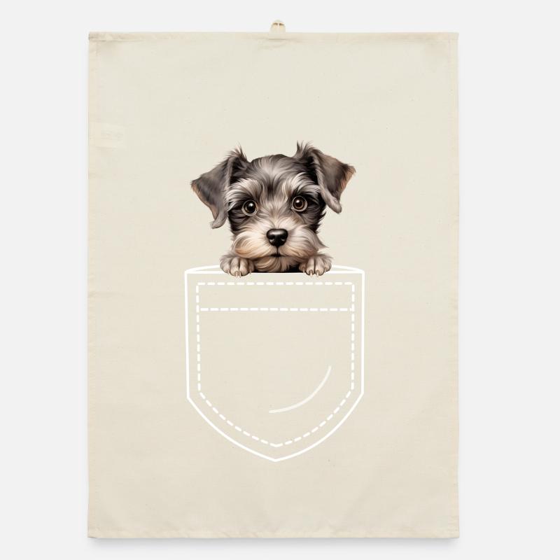 Dog Miniature Schnauzer Organic dish towel