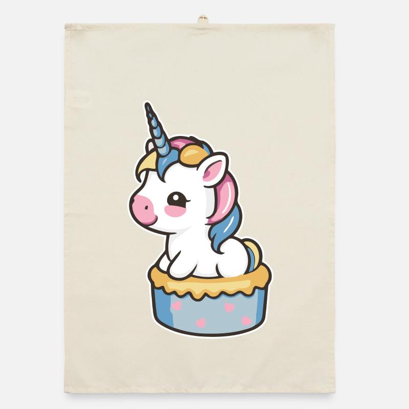 Einhorn Torte Organic Geschirrtuch