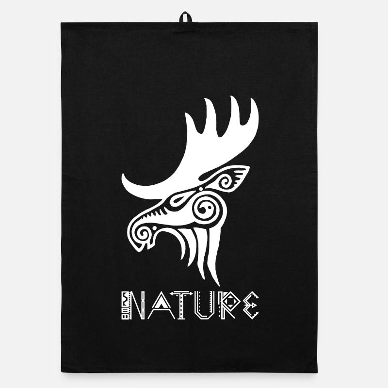 élan blanc animal totem Torchon bio