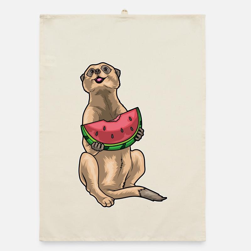 Erdmännchen Wassermelone Organic Geschirrtuch
