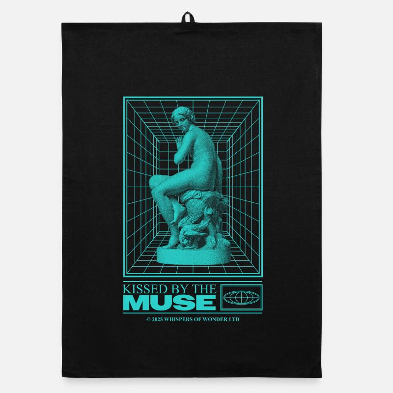 Neon-Statue im Cyberraum Organic Geschirrtuch