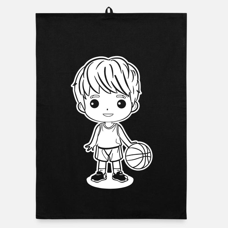 Petit garçon de basket-ball Torchon bio