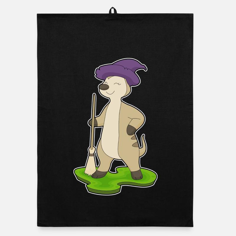 Meerkat Witch Broom Organic dish towel
