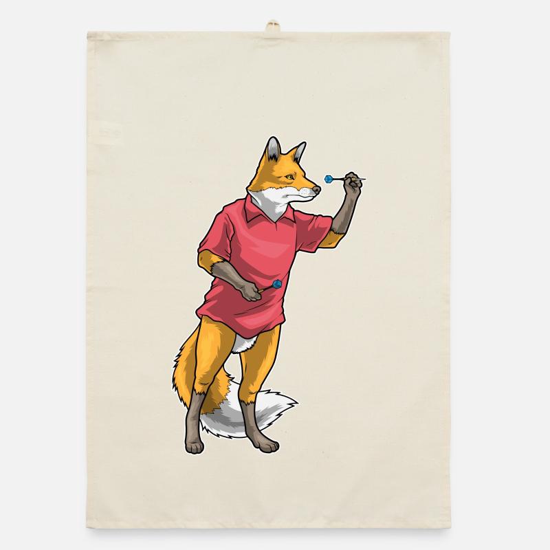Fuchs Dart Dartpfeil Organic Geschirrtuch