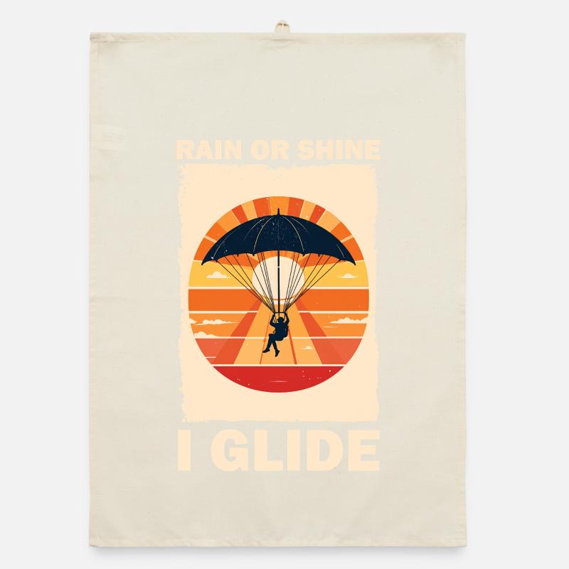 Adventurous Parachute Flight Sunset Organic dish towel
