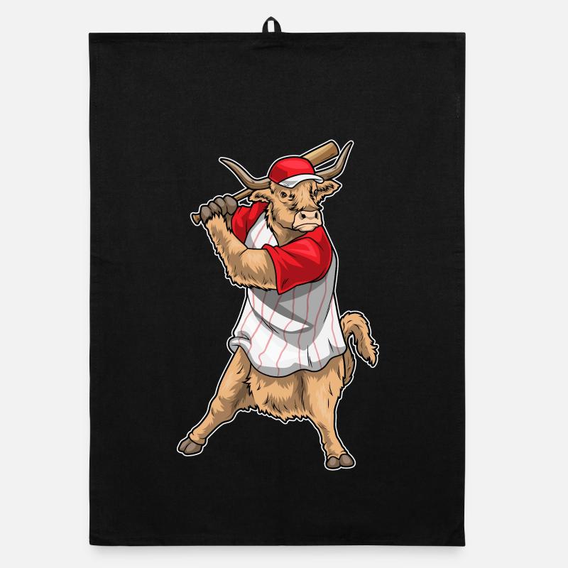Highland Cattle Baseball Bâton de Baseball Torchon bio