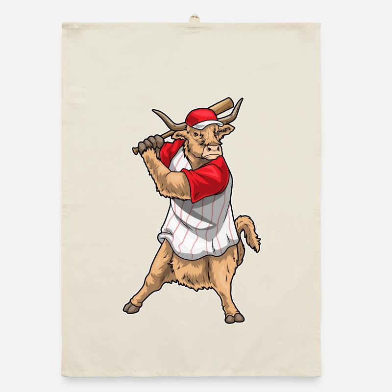 Highland Cattle Baseball Baseball Bat Organic dish towel