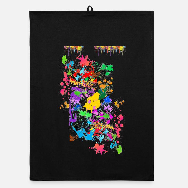 Éclaboussures de couleurs abstraites Torchon bio