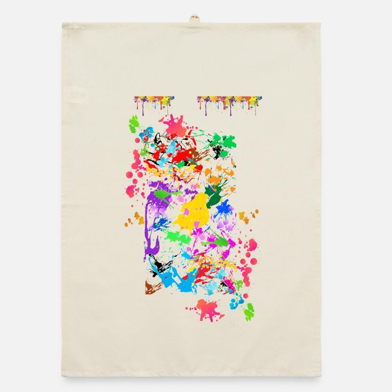 Abstrakte Farbspritzer Organic Geschirrtuch