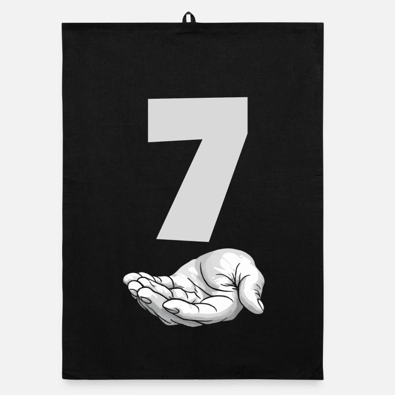 Lustiges Seven Meme Hand Gen Alpha Trend Witz Organic Geschirrtuch