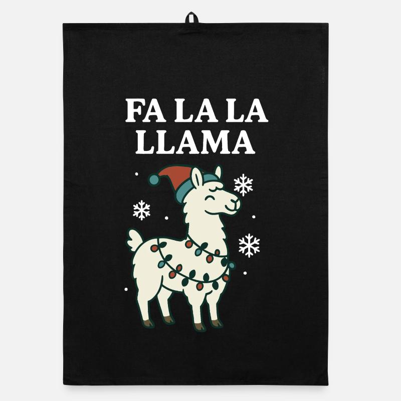 Fa La La Llama Lustiger Weihnachtsmann Organic Geschirrtuch