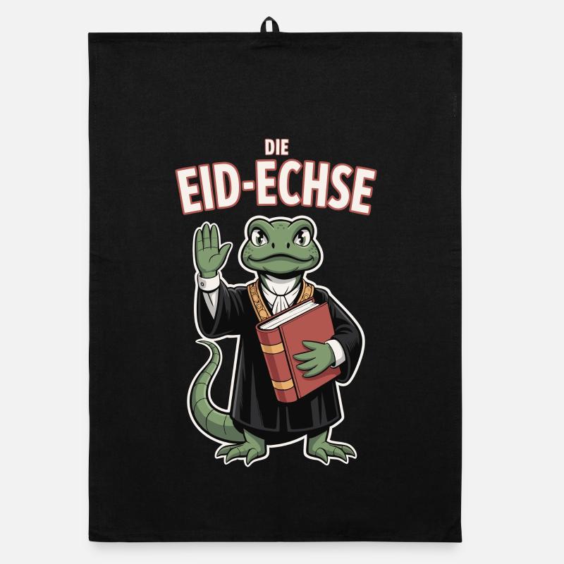 Eid-Echse lustiges Reptilien Justizmotiv Organic Geschirrtuch