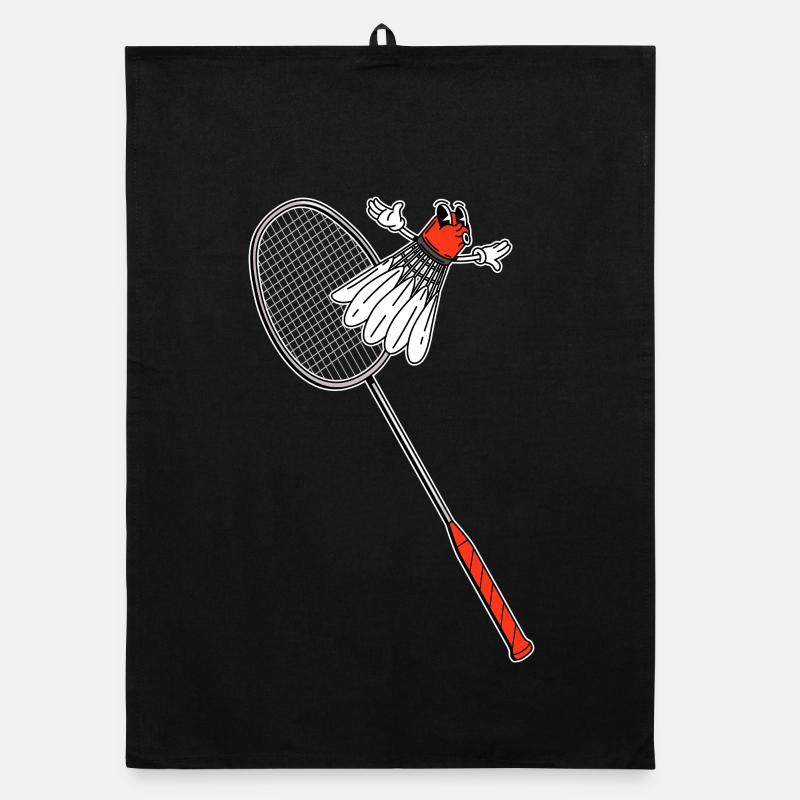 Raquet de badminton volant volant vintage - Torchon bio - noir