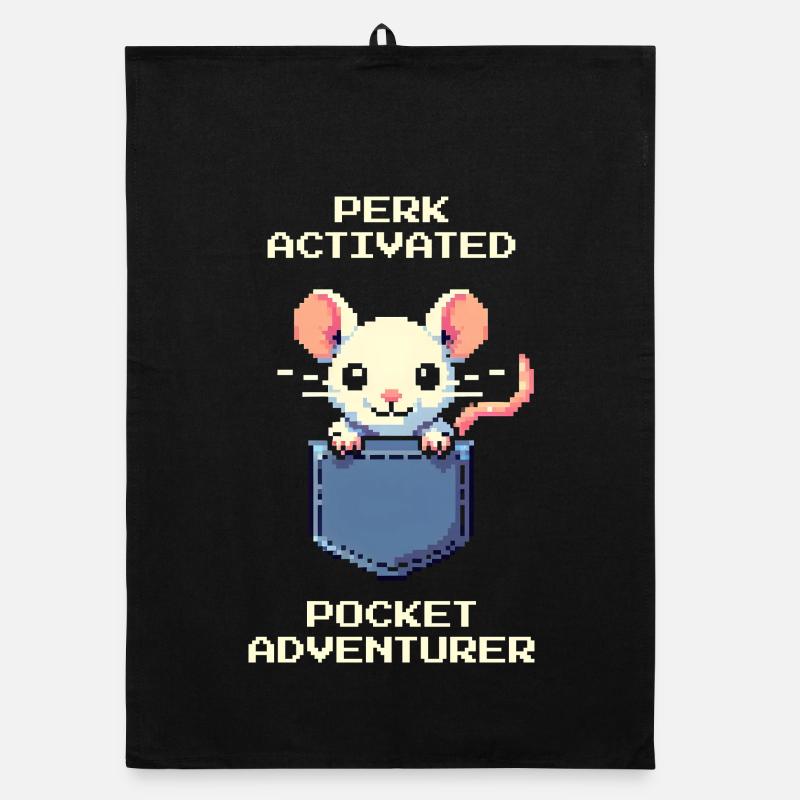 Perk Activated: Pocket Adventurer | Rat Organic dish towel