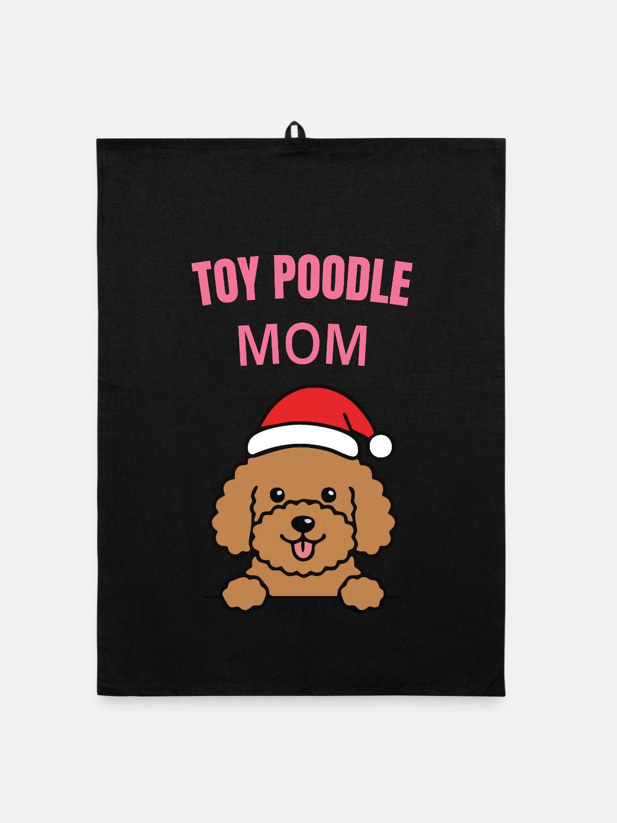 Maman Caniche Jouet Noël - Torchon bio - noir - Devant