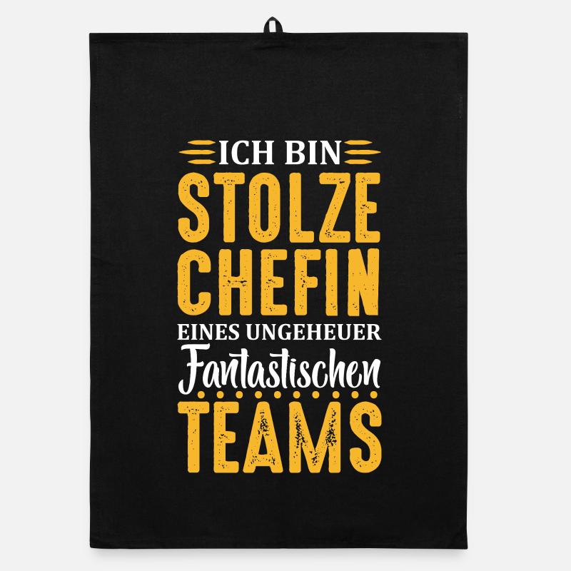 Stolze Chefin Chef Frau Abteilungsleiter Teamchef Organic dish towel
