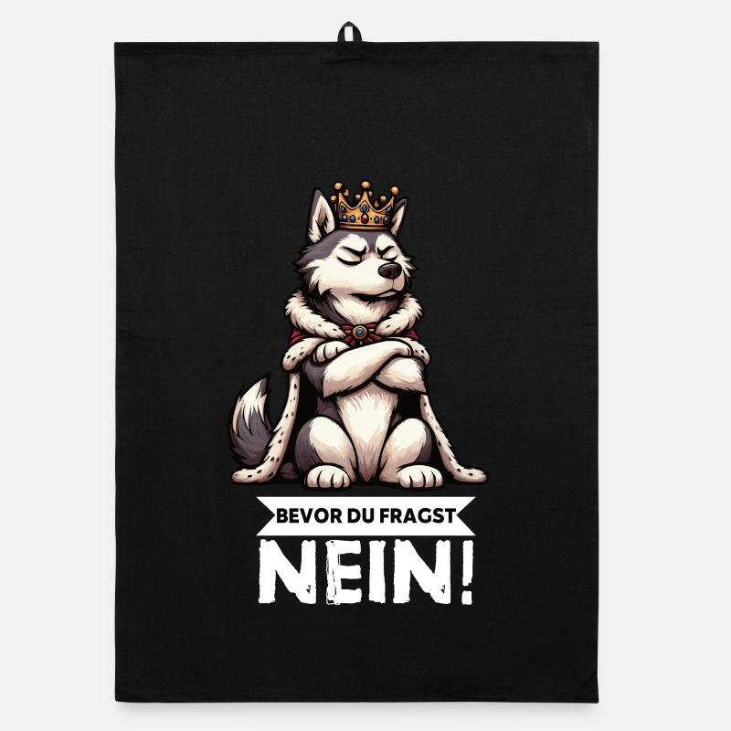 Before you ask Husky Huskies Husky Owners Organic dish towel