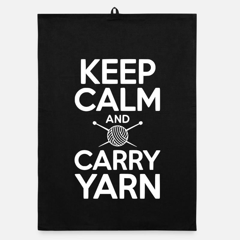 Keep Calm and Carry Yarn Organic dish towel