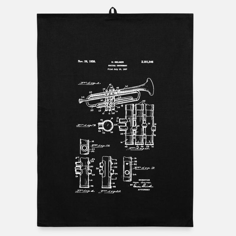 Trompette – Brevet de dessin technique Vintage blanc Torchon bio