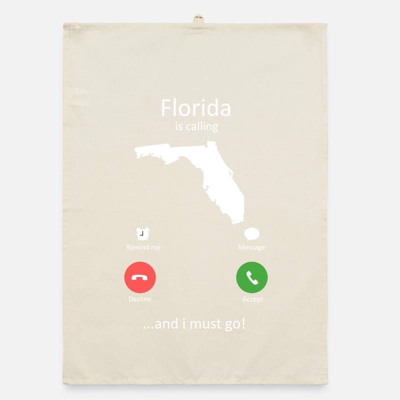 Florida Calling und I Must Go Phone Interface-Kunst Organic Geschirrtuch