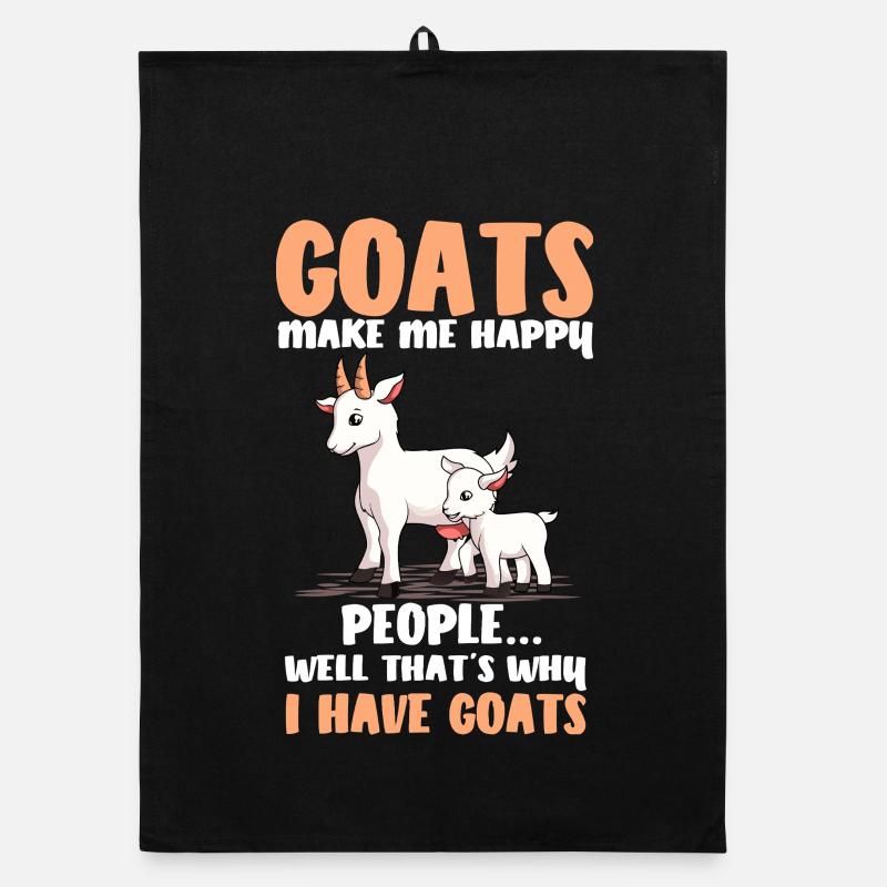 Goats Make Me Happy Cartoon Organic dish towel