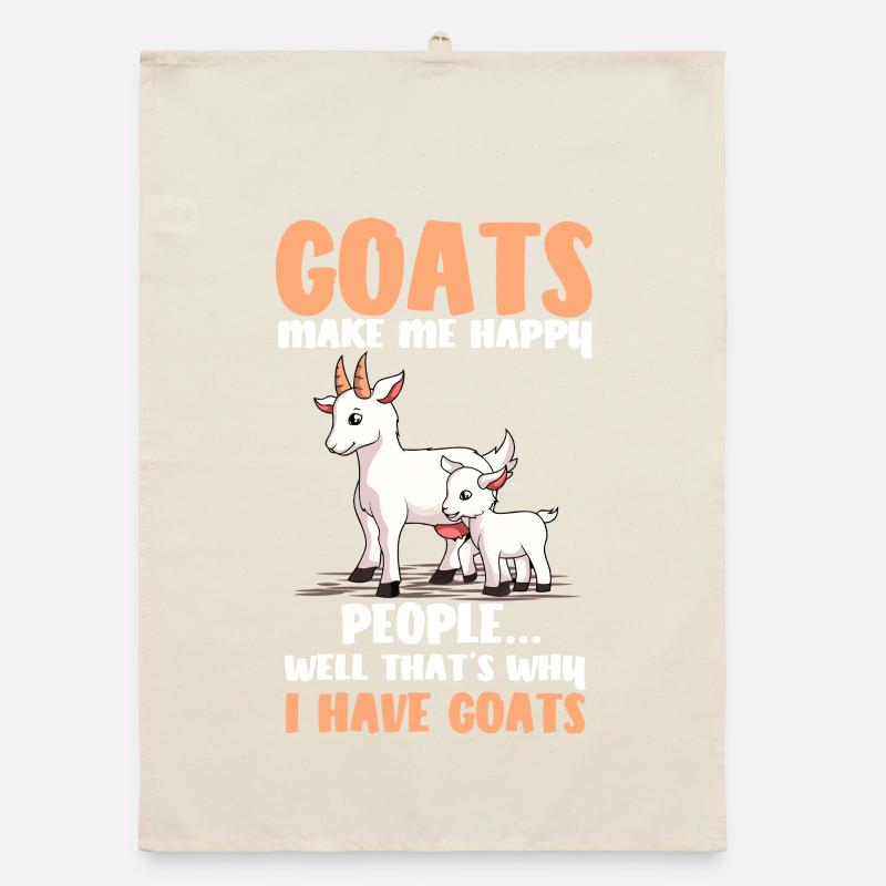 Goats Make Me Happy Cartoon Organic dish towel
