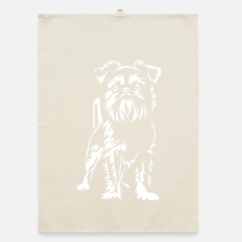 Brüsseler Griffon "Black Edition" Organic Geschirrtuch