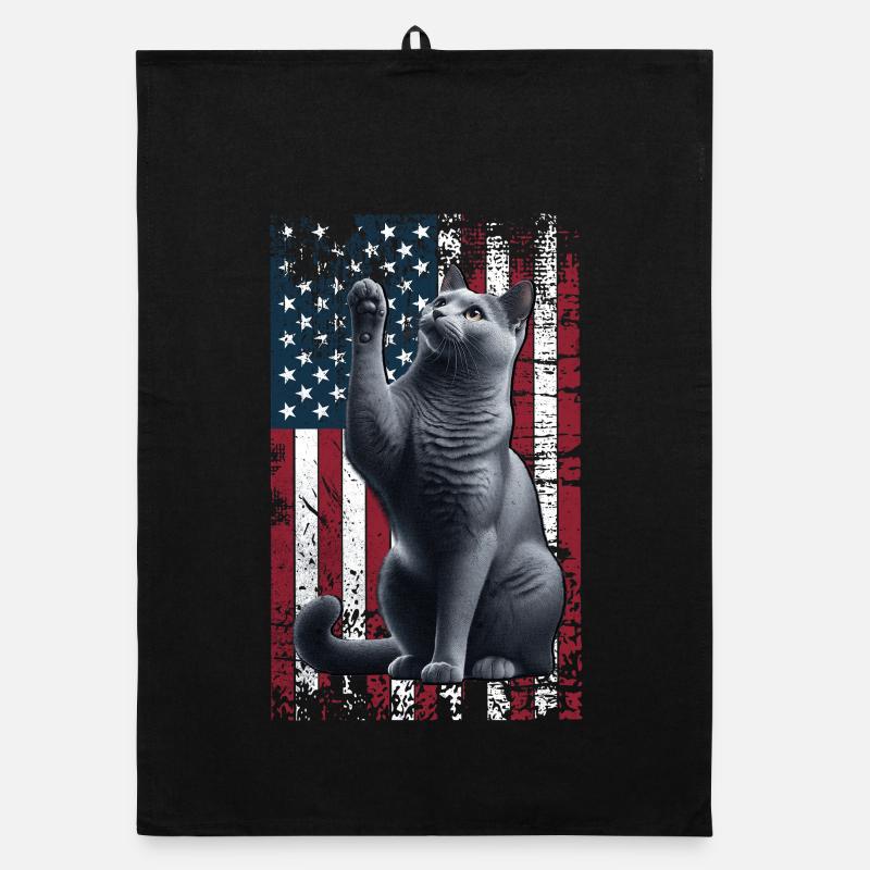 Chat Bleu Russe Américain Bleu Russe Torchon bio