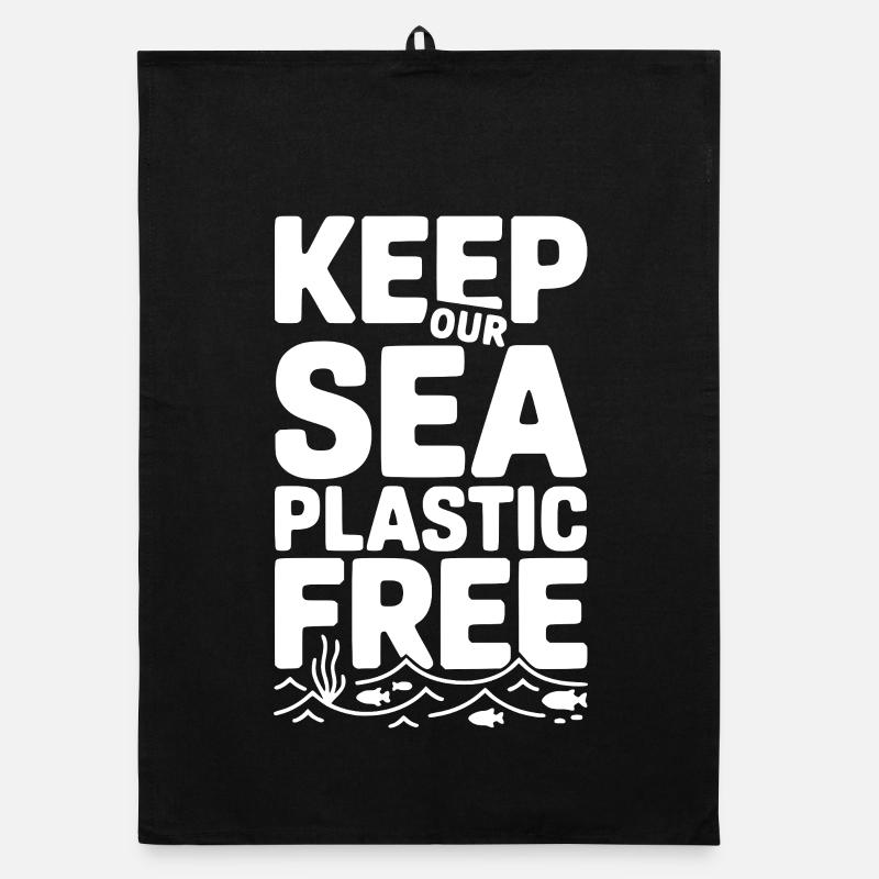 Gardez notre mer sans plastique Torchon bio