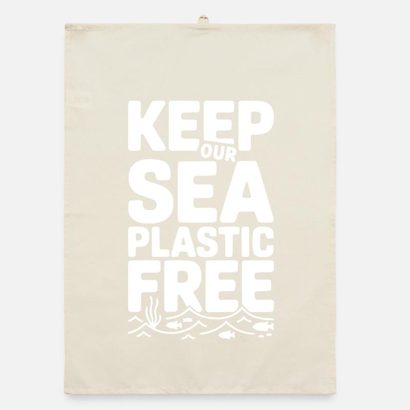 Gardez notre mer sans plastique Torchon bio