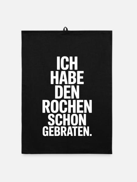 Rochen Schon Gebraten Stachelrochen Manta Rochen - Organic Geschirrtuch - Schwarz - Vorne
