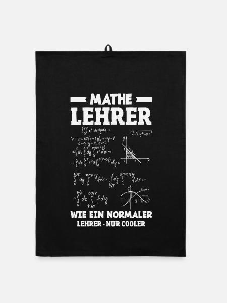 Mathe Lehrer Nur Cooler - Organic Geschirrtuch - Schwarz - Vorne