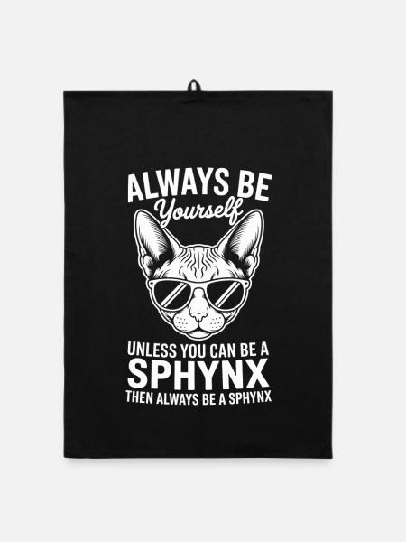 Sphynx Cat Dicts, drôle de cadeau Sphynx Cat - Torchon bio - noir - Devant