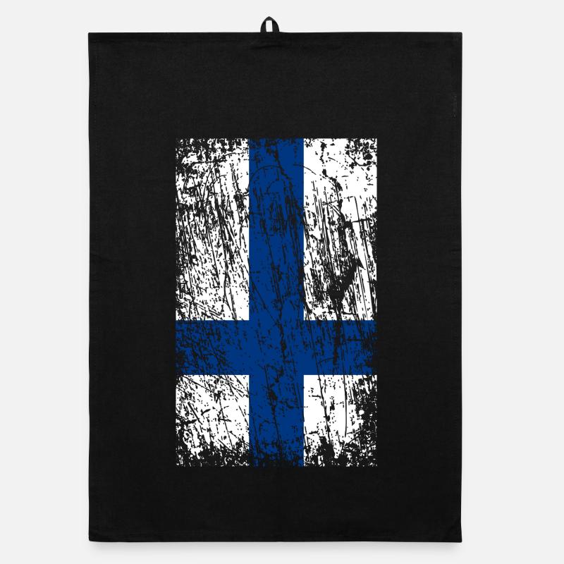 Drapeau vintage finlande Torchon bio