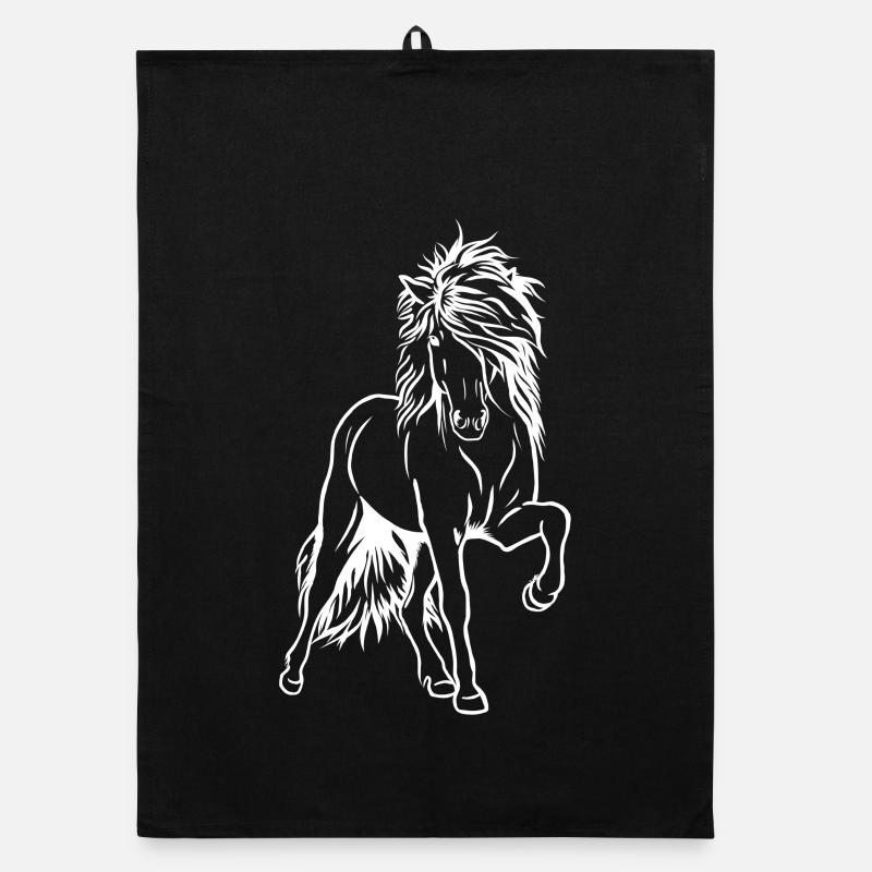 Iceland stallion white Organic dish towel