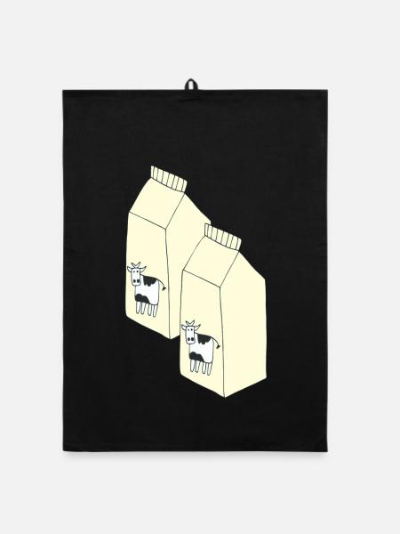 tetrapack milk - Organic dish towel - black - Front