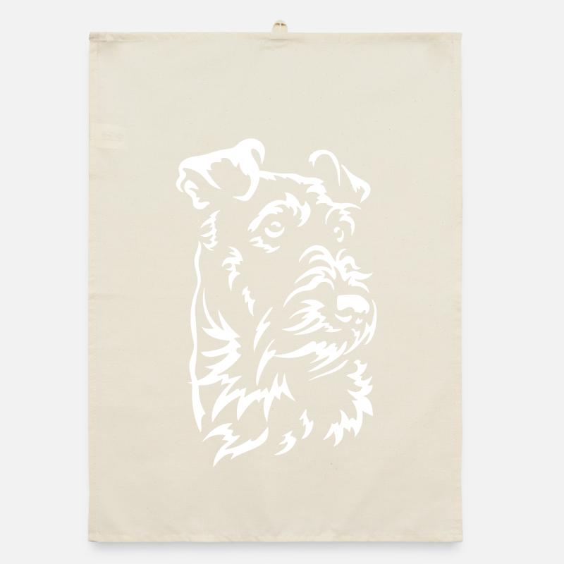 Irish Terrier Kopf "Black Edition" Organic Geschirrtuch