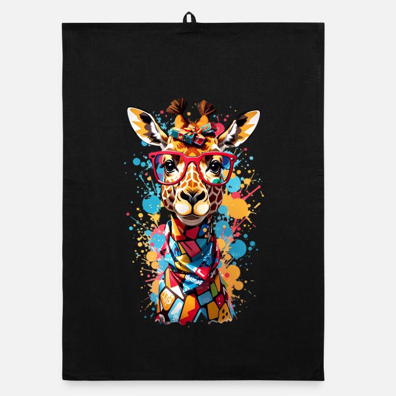 Cool giraffe Organic dish towel