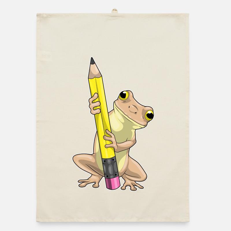 Frog Pupil Pencil School Organic dish towel