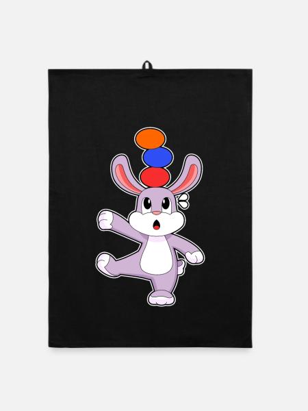 Danse de Pâques du lapin - Torchon bio - noir - Devant