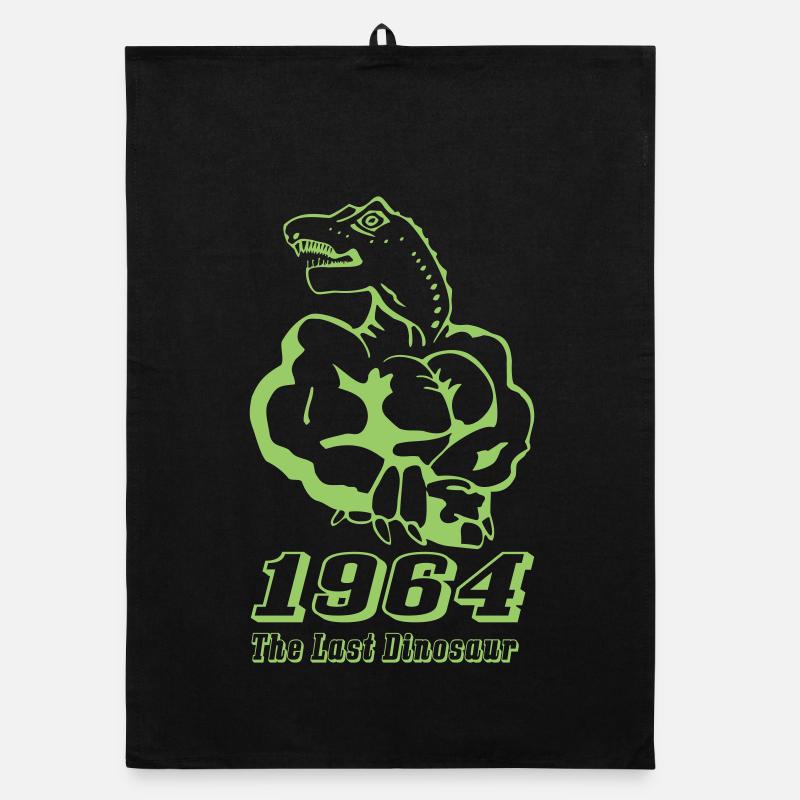 Geburtsjahr1964 Dinosaur einfarbig Organic Geschirrtuch