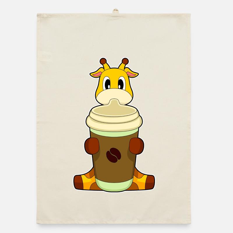 Café girafe à emporter Tasse Torchon bio
