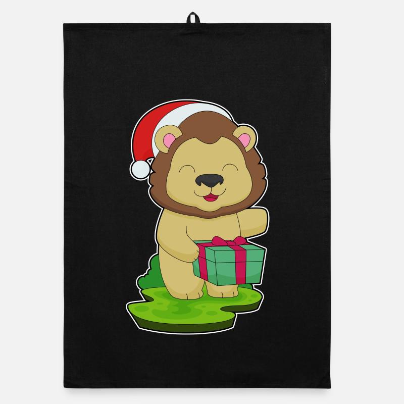 Lion Christmas Package Organic dish towel