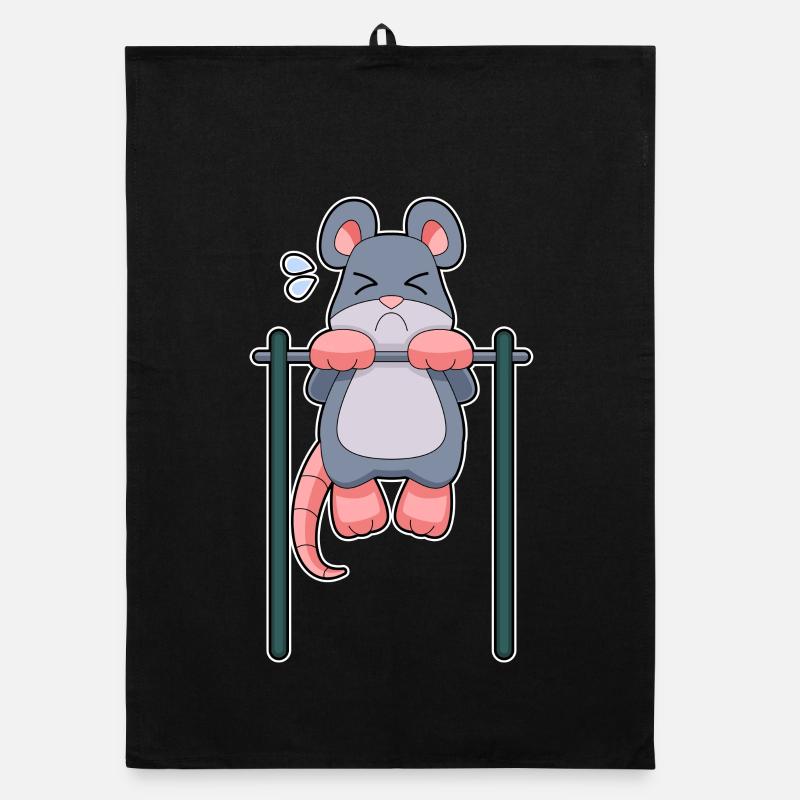 Mouse Bodybuilders Pull-ups Bodybuilding Organic dish towel