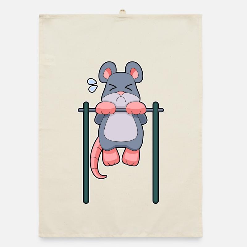 Mouse Bodybuilders Pull-ups Bodybuilding Organic dish towel